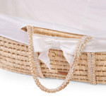 Childhome Moses Basket (Soft Corn Husk) + Handles + Mattress - Natural / Off White Jersey Cover