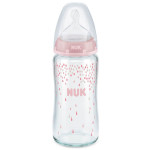 NUK Premium Choice 240ml 寬口玻璃奶樽連矽膠奶嘴 - 尺寸 1M