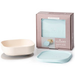 Miniware Snack Bowl Set (PLA Suction Bowl & Silicone Cover) - Vanilla / Aqua