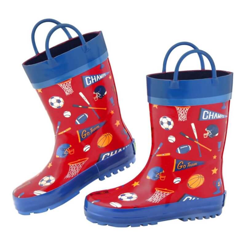 Stephen Joseph All-Over Print Rain Boots - Sports • Baby Central